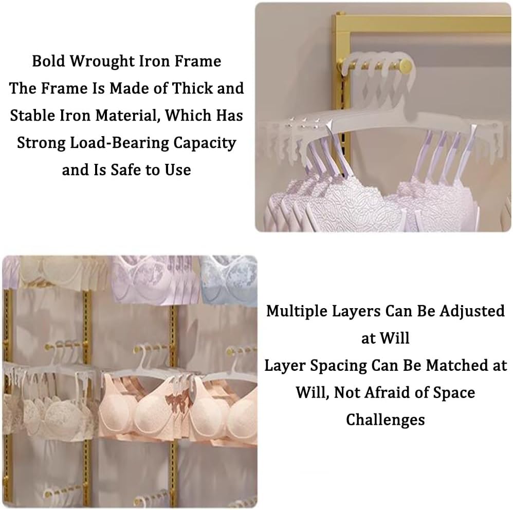 WIGING Freestanding Garment Rack Display Stand, Multifunctional Lingerie Slippers Shorts Swimwear Scarves Gloves Storage Hanger for Malls/Showroom/Retail Store (Color : White, Size : 40x40x135cm)