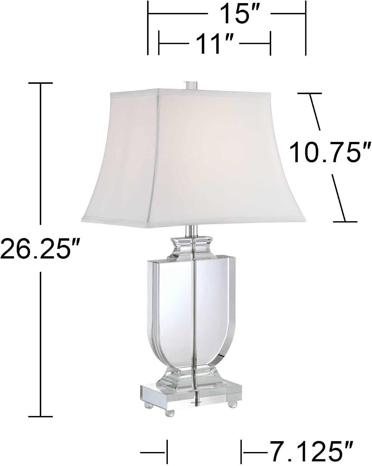 Vienna Full Spectrum Tilde 26 1/4' Tall Urn Modern Table Lamps Set of 2 Clear Crystal White Shade Living Room Bedroom Bedside Nightstand House Office Home Reading Kitchen Entryway Console Family