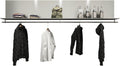 Coat Rack Industrial Wall Pipe Clothes Bar，Wall Mounted Stainless Steel Retail Display Garment Rack，Laundry Room Shelves Closet Storage，Clothes Rack Hanging Rod for Bedroom Living Room