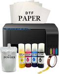 Cartridge-Free Super-Tank Printer with DTF Ink Bundle for Heat Transfers, Easy Fill, Built-in Scanner & Copier - DTF Conversion Printer New, Medium
