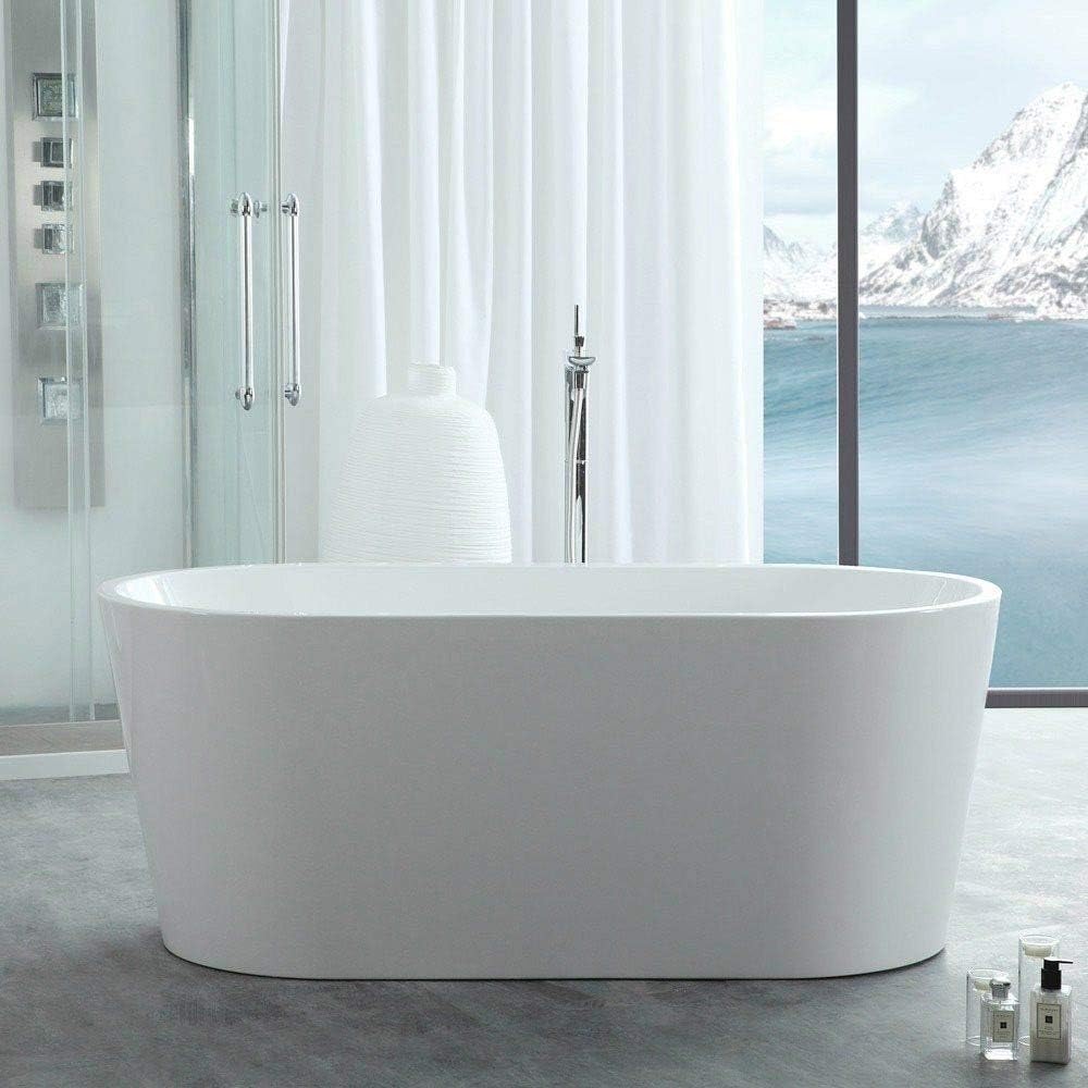 Vintage Tub & Bath Chloe 55 Inch Acrylic Double Ended Freestanding Tub - No Faucet Drillings