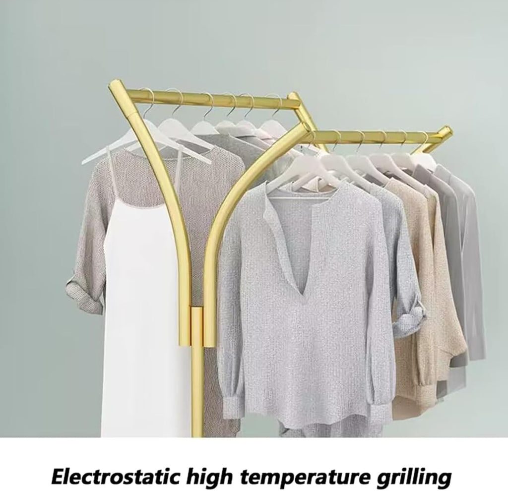 Clothes Racks - Rack for Hanging Clothes Retail Display - Floor Standing Metal Garment Rack - Double Pole Coat Rack, Freestanding Garment Rack, for Bedroom,Home,B 120x50x155cm-