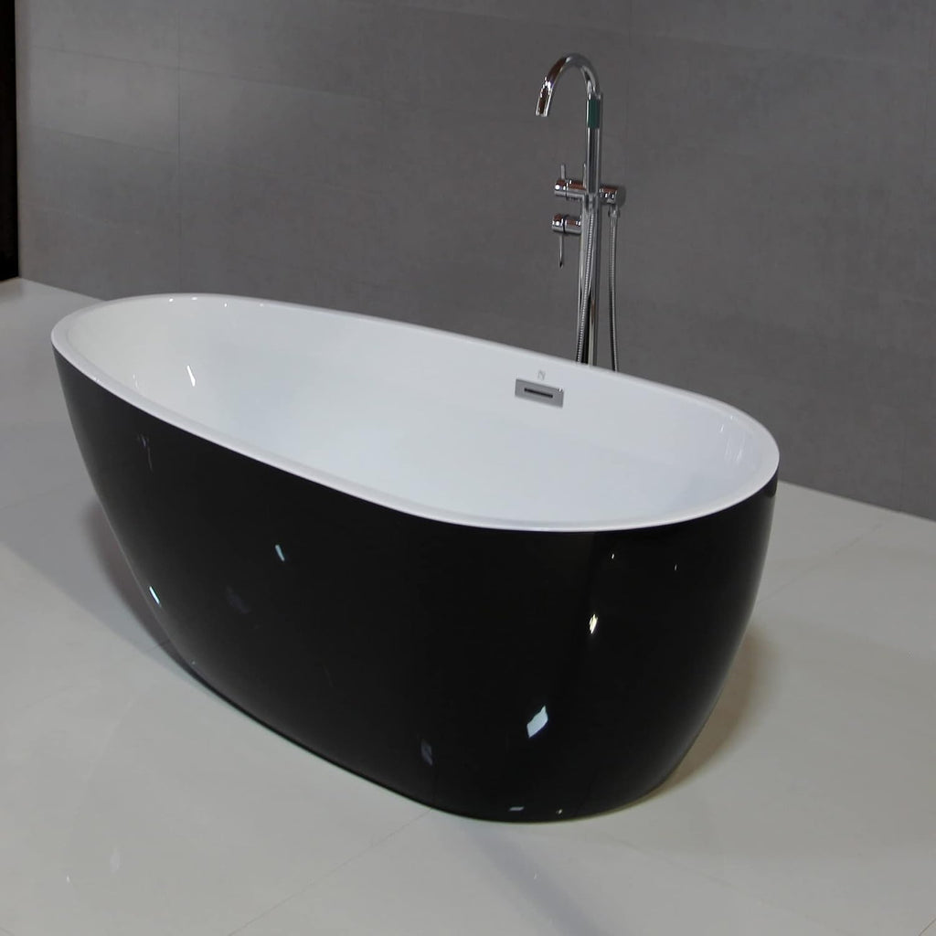 Dowell 074 Luxury Contemorary High Grade Acrylic FREE STANDING Bathtub Modern New (63'x30-3/4'x22-7/8' Black)