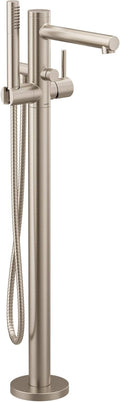 Moen 395BN Align One-Handle Freestanding Floor Mount Tub Filler with Handshower, Brushed Nickel