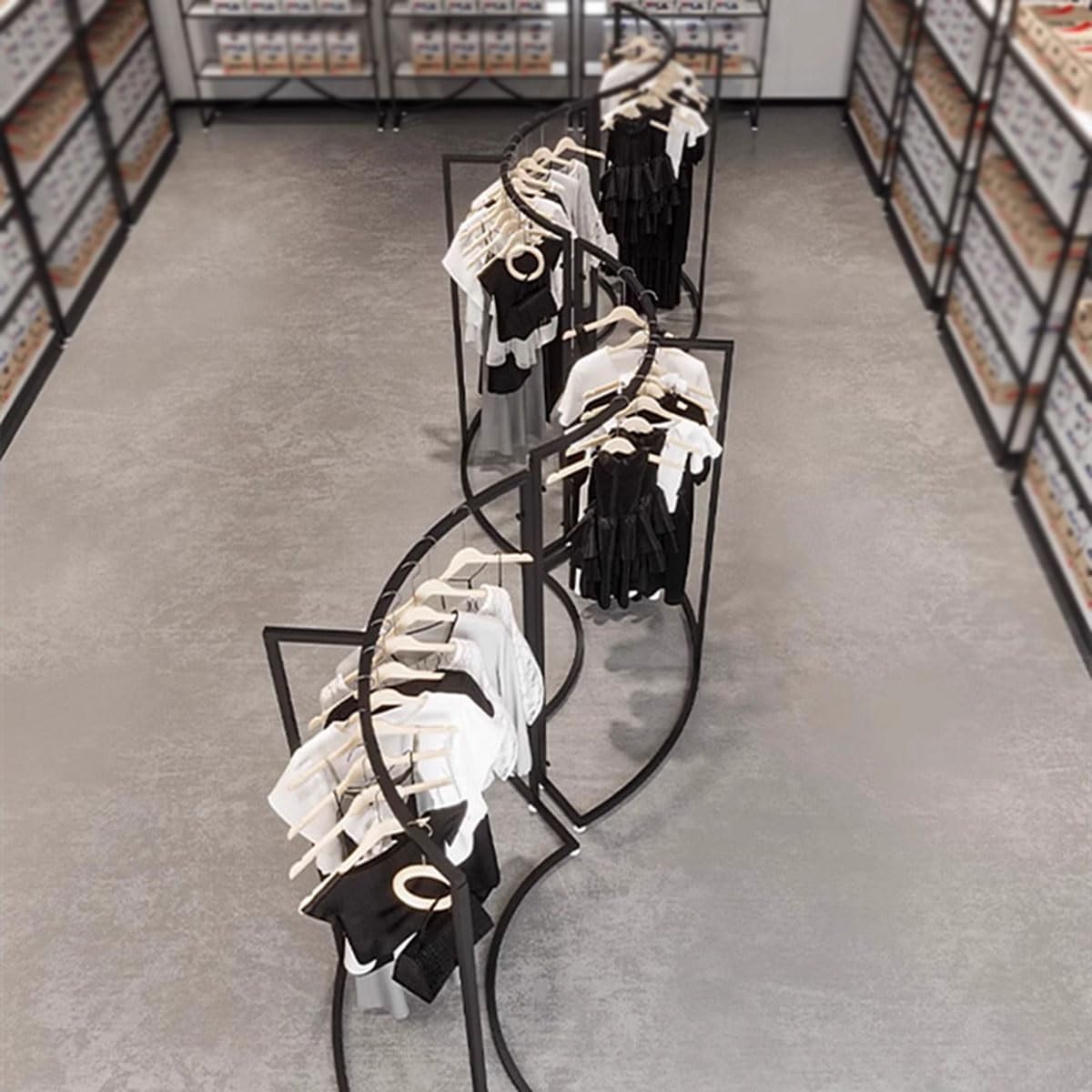 Heavy Duty Clothing Rack Black Freestanding Garment Rack 34.3x17.7x52.4in – Iron Frame Clothes Rack for Hanging Clothes, Commercial Shop Boutiques Laundry Room(87x45x155cm/34.3x17.7x61in)