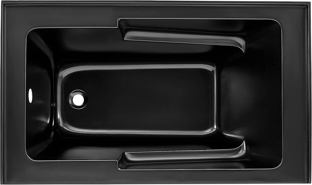 Voltaire 54' x 30' Left-Hand Drain Alcove Bathtub with Apron in Matte Black