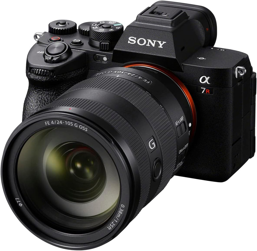 Sony a7R V Full Frame Mirrorless Camera Body with FE 24-105mm F4 G OSS Zoom Lens ILCE-7RM5 + SEL24105G Bundle with Deco Gear Photography Backpack + Monopod + Extra Battery, LED and Kit Accessories