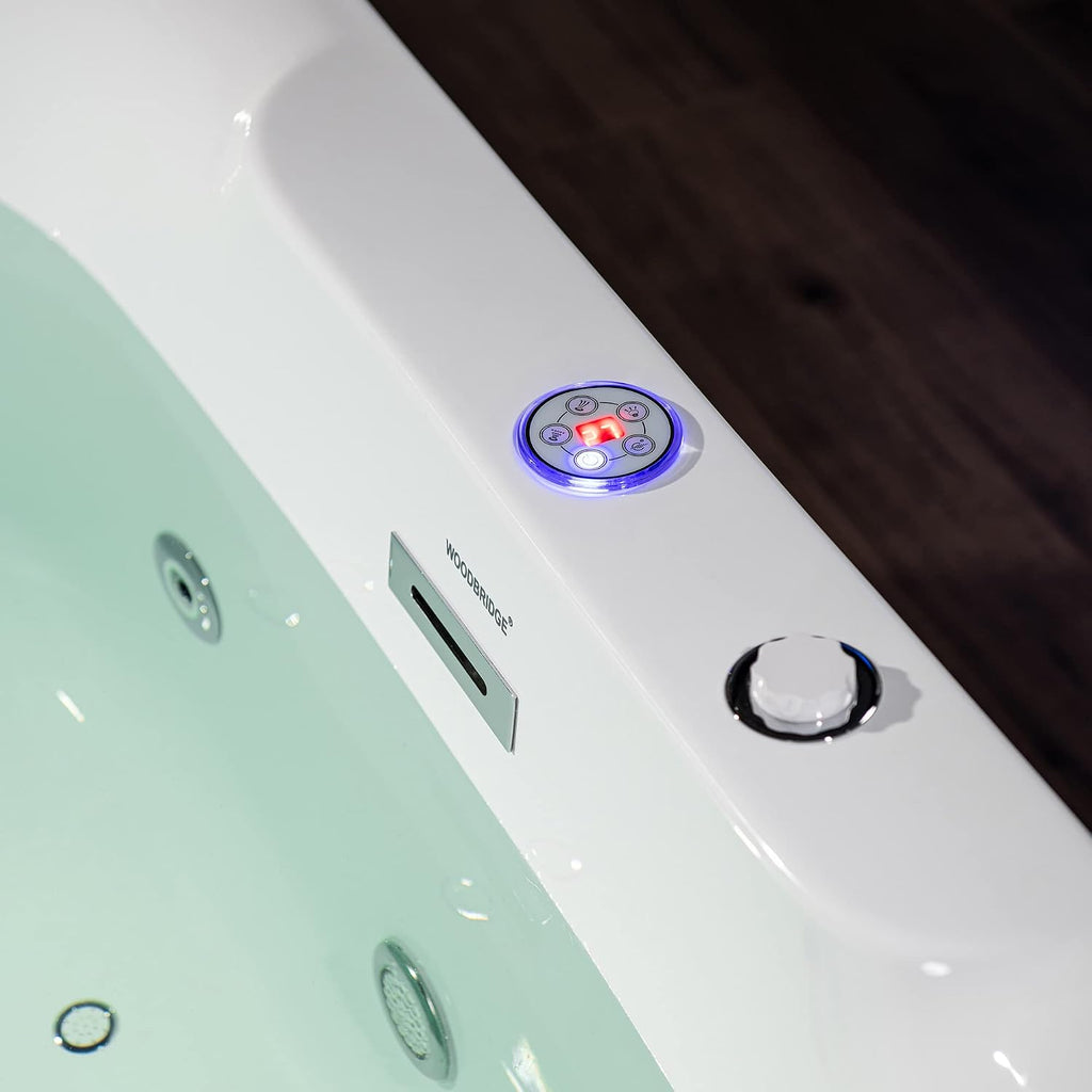 WOODBRIDGE 72' x 35-3/8' Whirlpool Water Jetted and Air Bubble Freestanding Heated Soaking Combination Bathtub with LED control panel , BJ400
