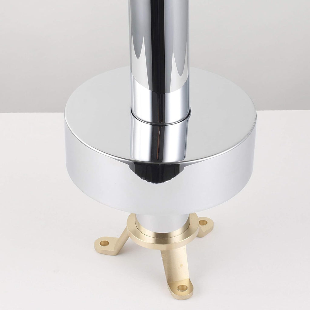 Woodbridge F0002 CH Freestanding Tub Filler Bathtub Chrome Floor Mount Brass Bathroom Faucets with Hand Shower