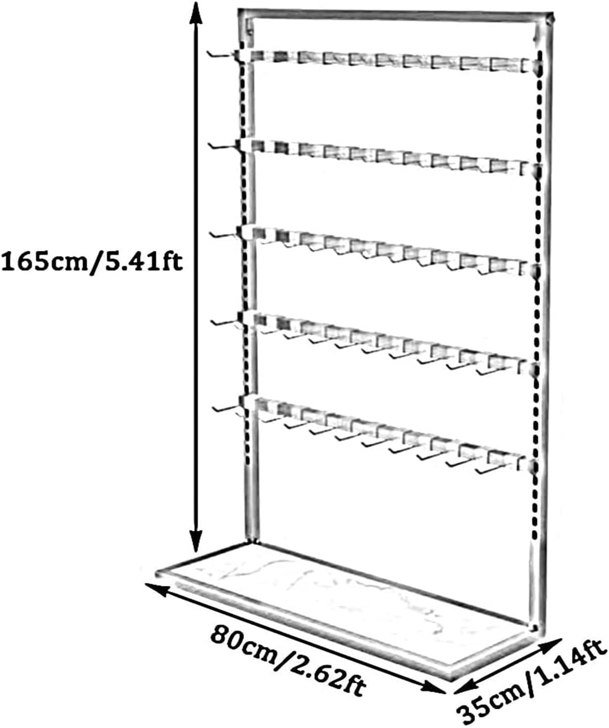 Clothes Rail Garment Rack 4 Storeys Underwear Metal Display Rack, Floor-Standing Garment Organizer Hanger for Socks Bra Panties, Retail Store Display Stands(80x35x135c