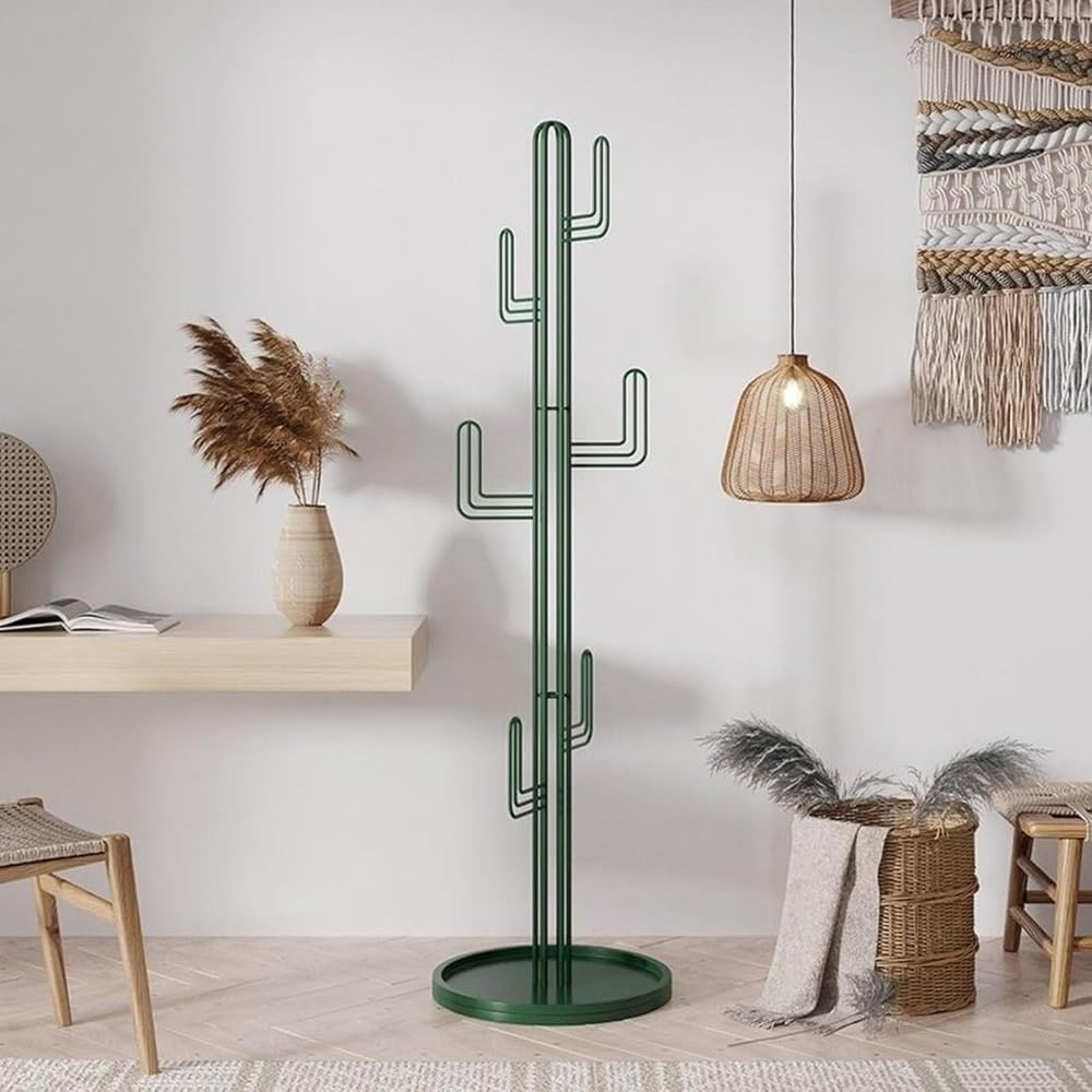 Coat Racks Clothing Stand Freestanding Coat Hanger Garment Racks With Stable Round Base Cactus Shape For Clothes Hats, Bags Fo Coat Rack Stand(Pink)