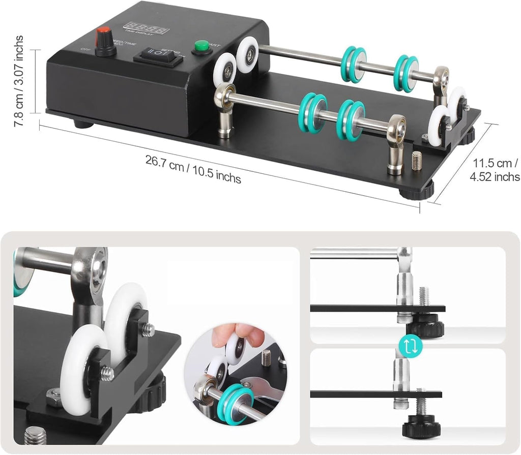 Automatic Film Processor Machine, Electric Design with Auto Rotating Base, 1-30min Timer, 4 Preset Programs for Developing Tanks