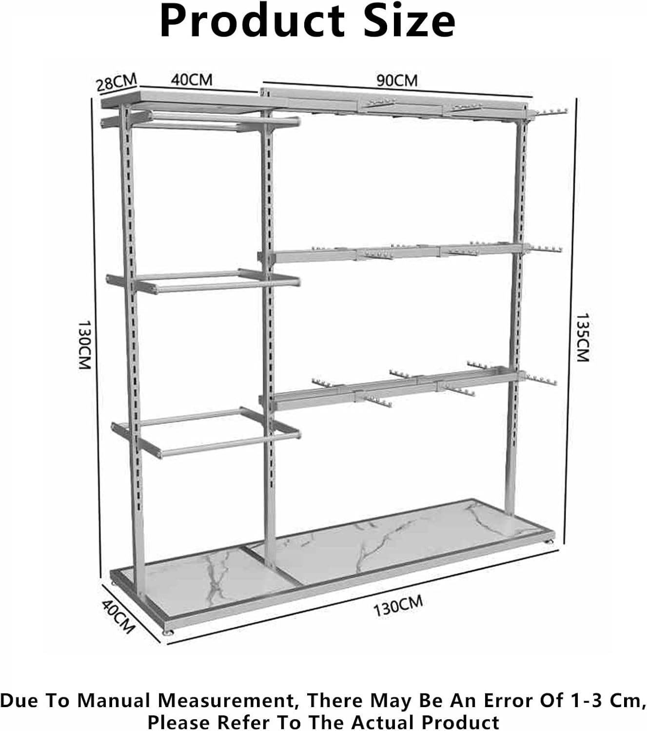 Floor Standing Organizer for Mall Retail Stores,Freestanding Underwear Panty Rack for Underwear Bra Shorts Jewelry Necklaces(Black)