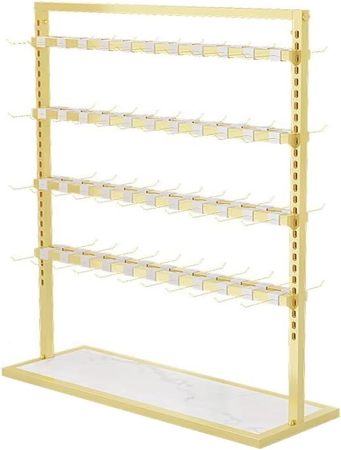 Clothes Rail Garment Rack Floor-Standing Bra Rack, Double Sided Underwear Panty Shorts Display Stand, Boutiques Clothing Retail Store Freestanding Metal Storage,Gold-80x35x135cm