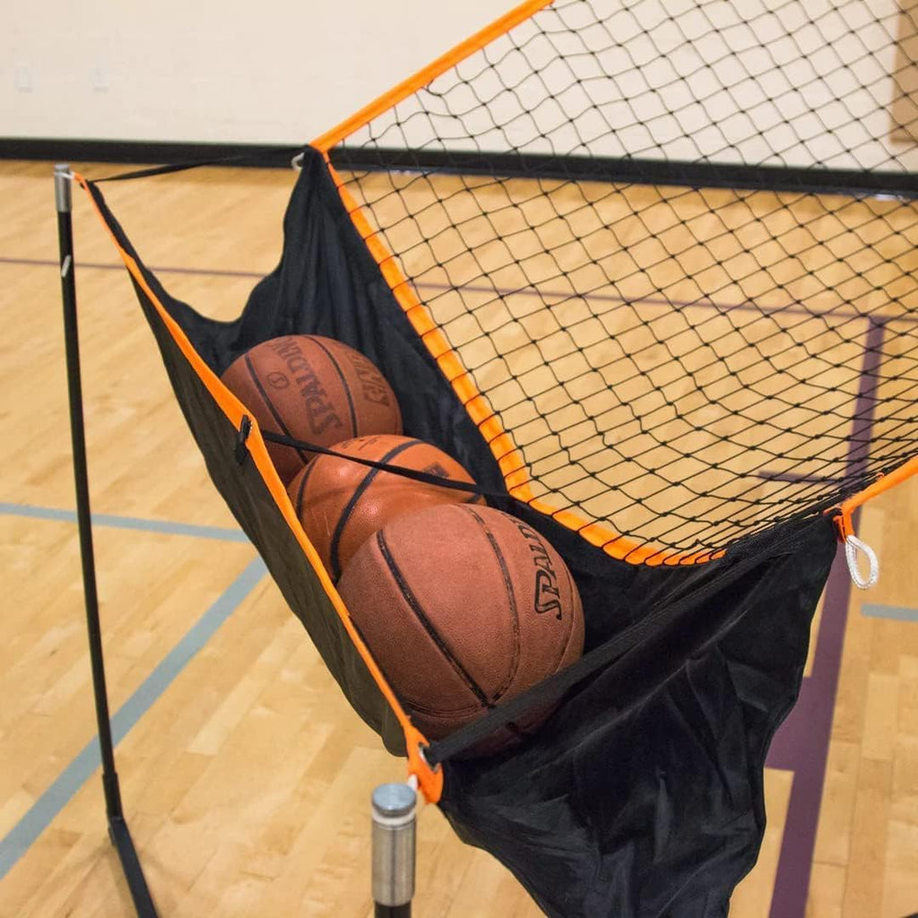 Bownet Basketball Rebounder Net - Portable 11'6' x 10' Ball Return Net, Soccer Ball - Ideal for Basketball and Sports Enthusiasts