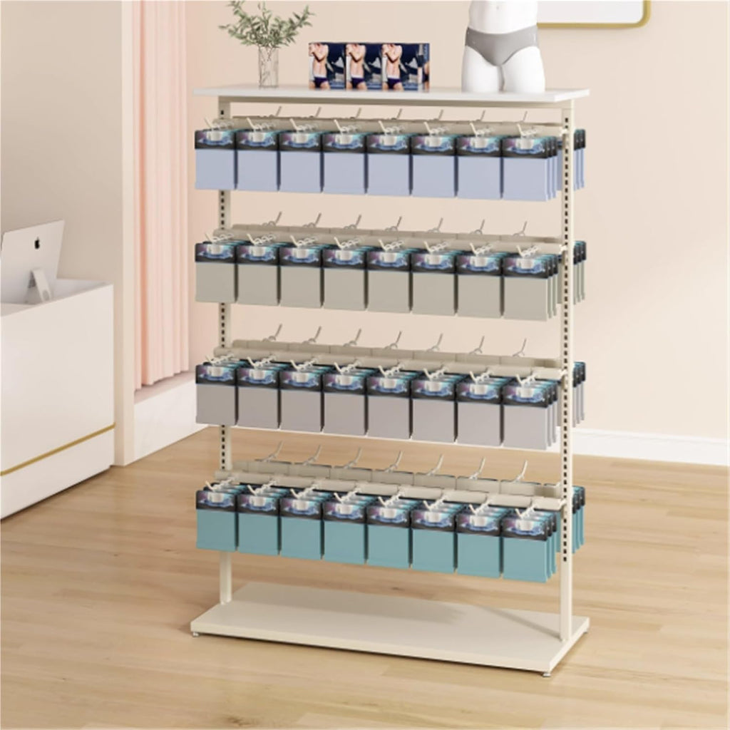 Lingerie Garment Rack, Underwear Display Stand, Metals, Retail Sock Show shelves, Supermarkets Commercial Clothing Store Shelf, for Bras, Shorts, Hats, 4 Tier(B,80 * 40 * 135cm)
