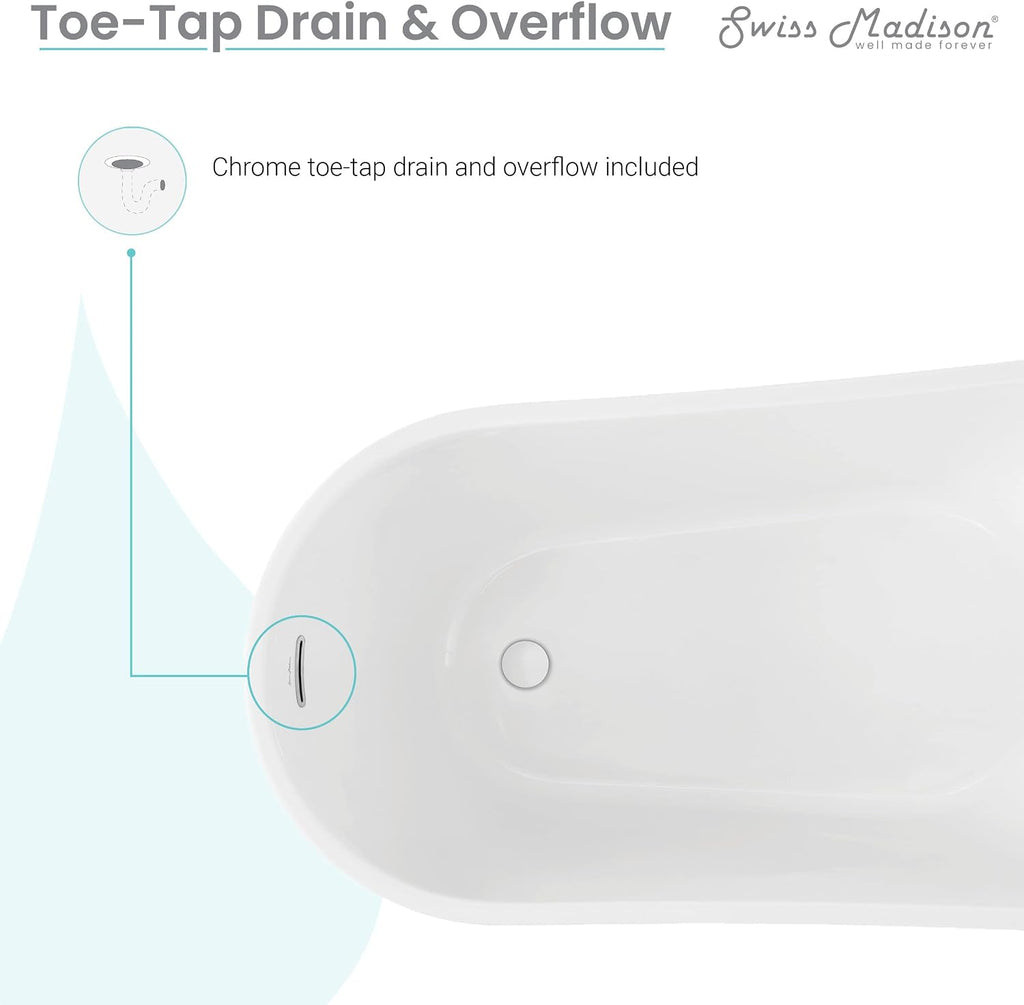 Sublime 60' Single Slipper Freestanding Bathtub