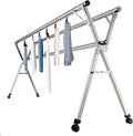 Clothes Drying Rack Foldable Indoor, Heavy Duty Outdoor Laundry Drying Rack, Space Saving Hanger Rack, Length Adjustable Garment Rack, Collapsible, for Clothes, Towels, Linens