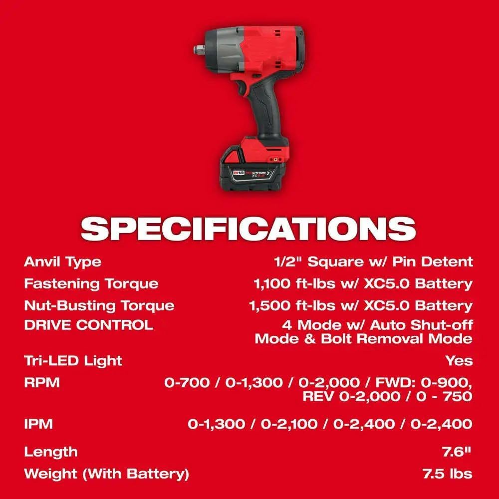 Impact Wrench, Impact Driver, Tool Kit, for Milwaukee 2967-22 M18 Fuel 18V 1/2' High Torque Impact Wrench Friction Ring Kit
