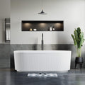 Dowell 67' x 31' Freestanding Bathtub, Acrylic Soaking Tubs, Fluted Design Oval Shape Bathtub W,Matte White-081 6731 01