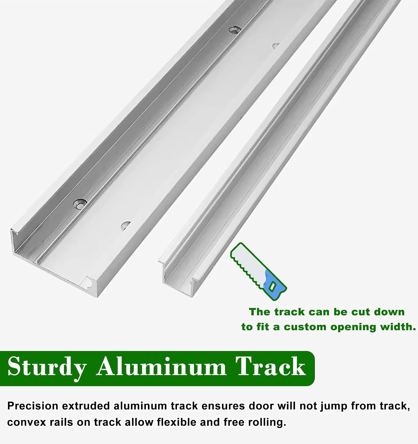 Trackless Ghost Mirror Sliding Door Hardware Kit, Aluminum Pocket Door Track with Soft-Close, Wall Mounted Invisible Barn Closet Door System(36.2in(92cm))