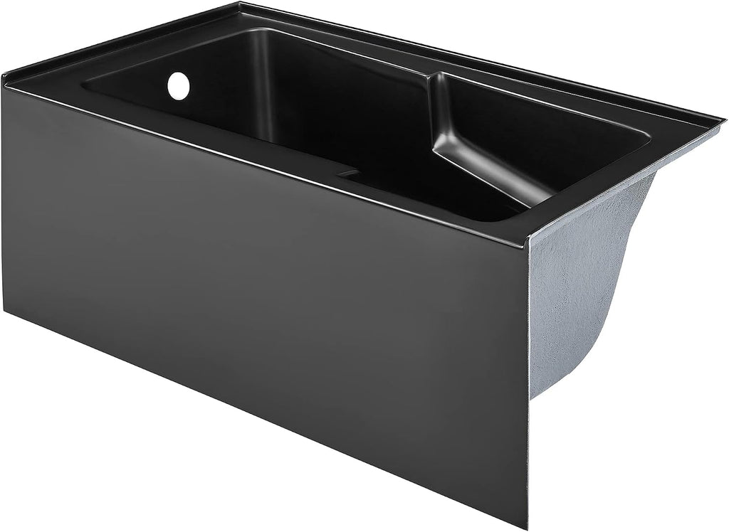 Voltaire 54' x 30' Left-Hand Drain Alcove Bathtub with Apron in Matte Black