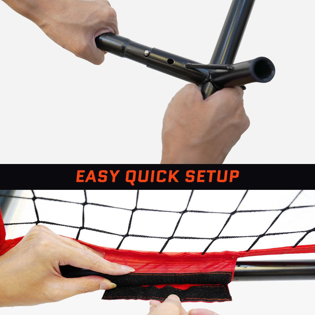 20x10 Foot Barricade Backstop Net, Basketball Barrier Net with Sturdy Steel Frame and Heavy-Duty Netting, Perfect for Lacrosse Baseball Soccer Basketball and More
