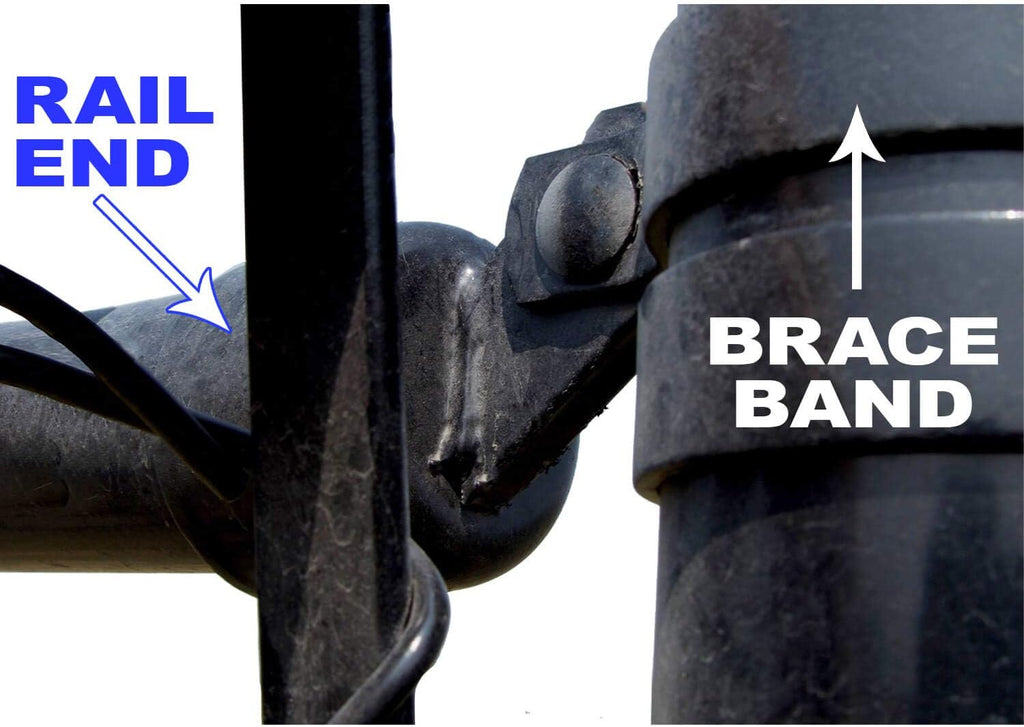 1-3/8' - CASE - Top Rail End for Chain Link Fence - Use for 1-3/8' Outside Diameter Top Rail Pipe - Black Powder Coated Chain Link Rail End. Qty 50