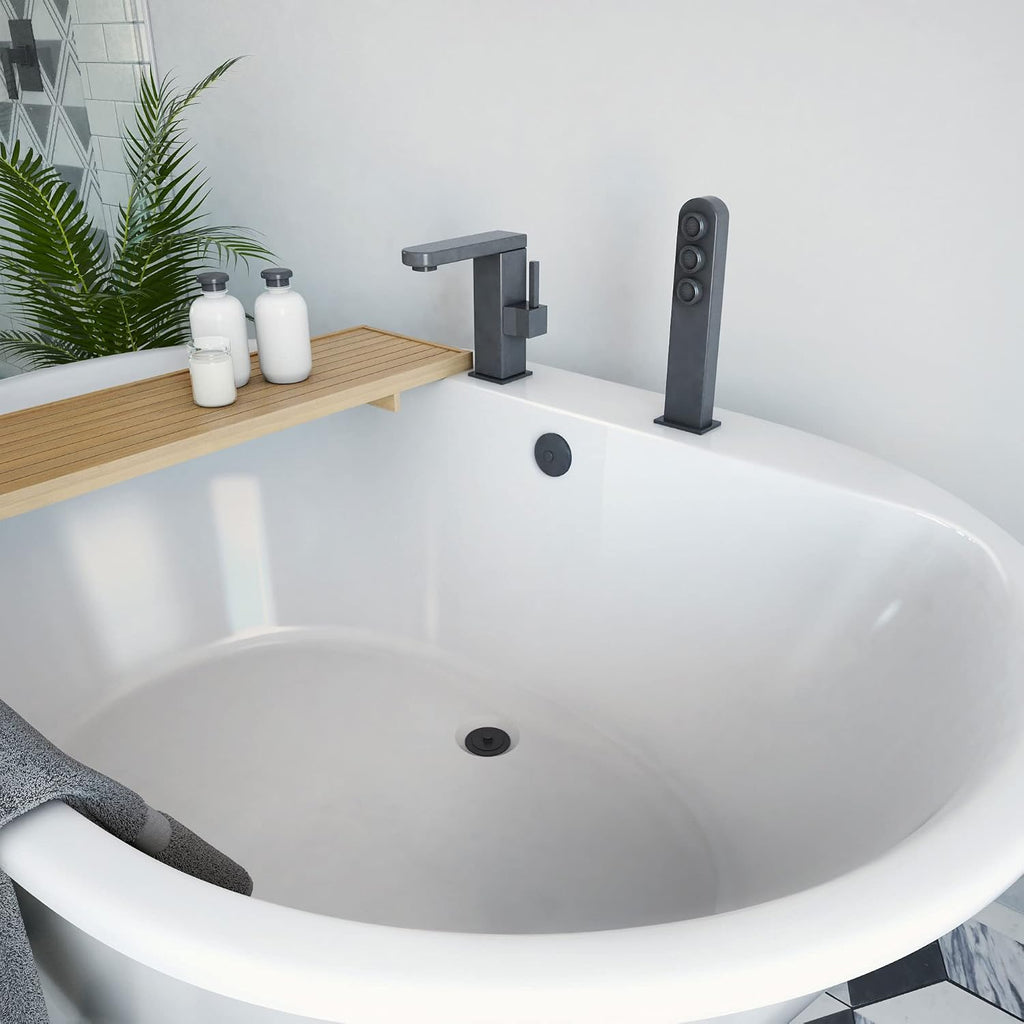 DreamLine Caribbean 60 inch L x 23 inch H White Acrylic Freestanding Bathtub