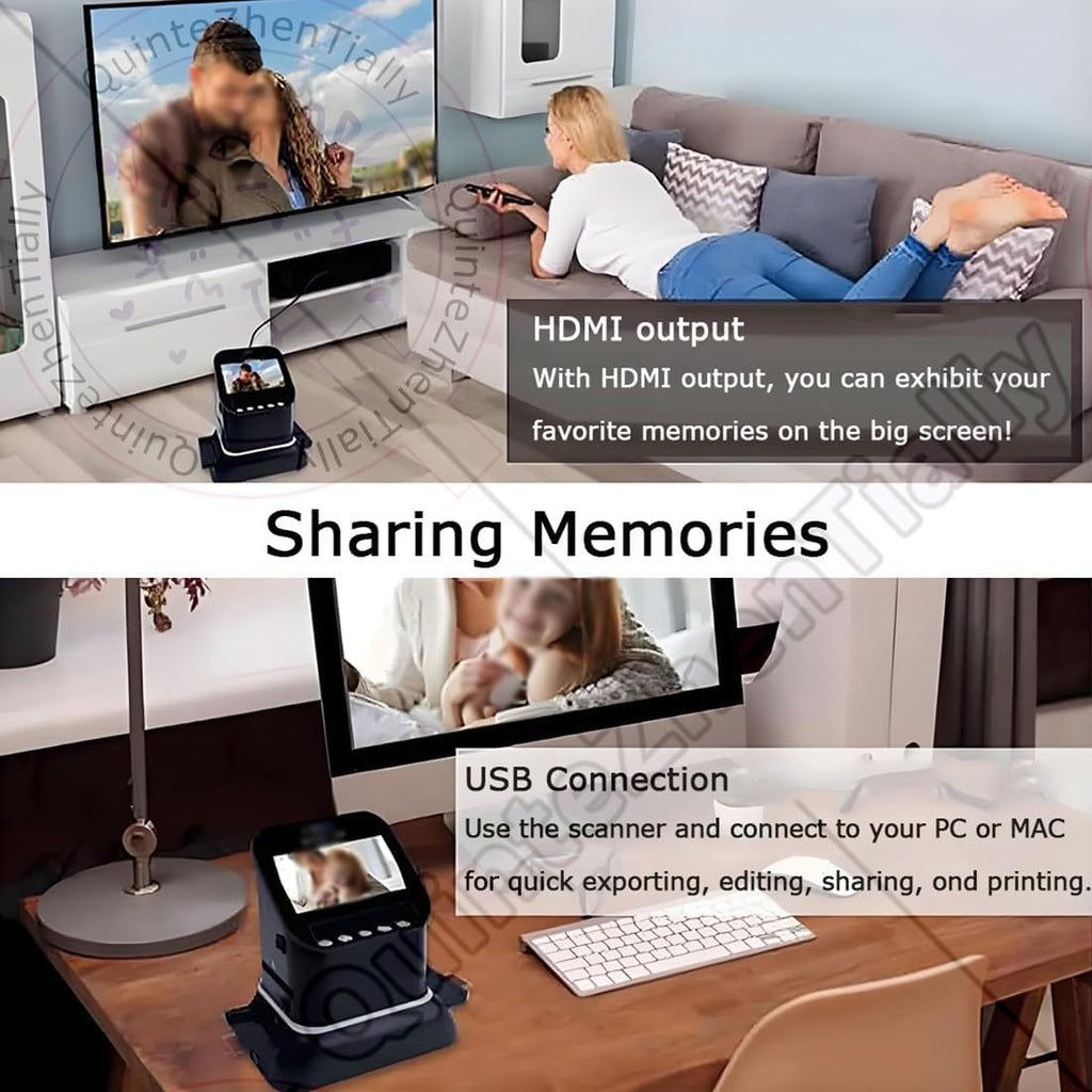 Digital Film Scanners,4.3' Digital Slide Scanner,22 Million Pixels Film Scanners,with 128mb Memory,Supports 5 Specifications 120 Films,for Old Photo Slides & Films