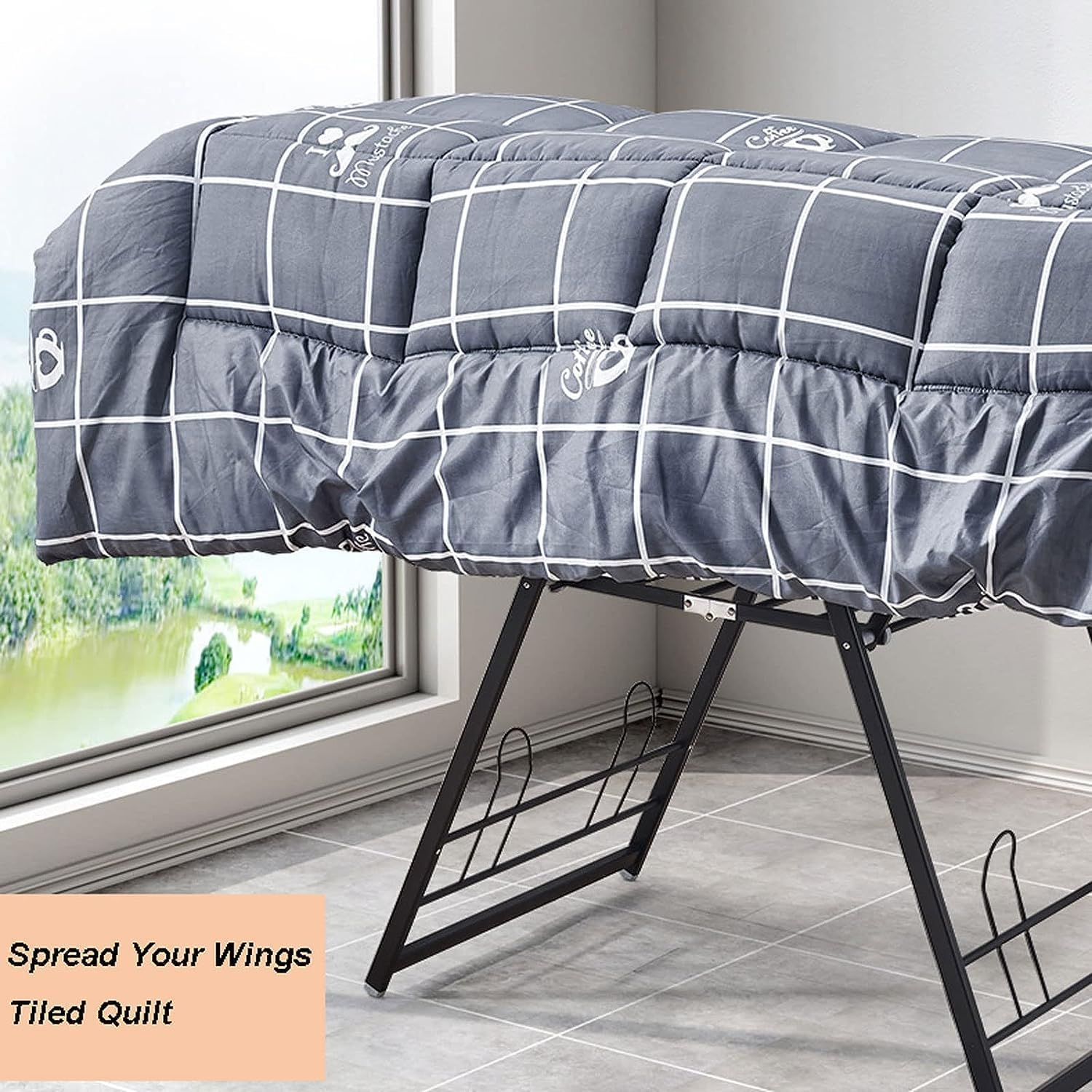 Laundry Drying Rack Floor Aluminum Alloy Clothes Drying Rack Collapsible Hanger Large Capacity Compact Hanging Racks for Garment Balcony Bedroom(130cm/51in)