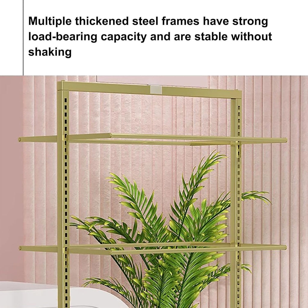 Floor-Standing Underwear Rack, Garment Display Stand, Lingerie Bra Shorts Swimsuit Sock Scarf, Commercial Shelves, Clothing Store Scarf Storage Organizer Rack(Gold)