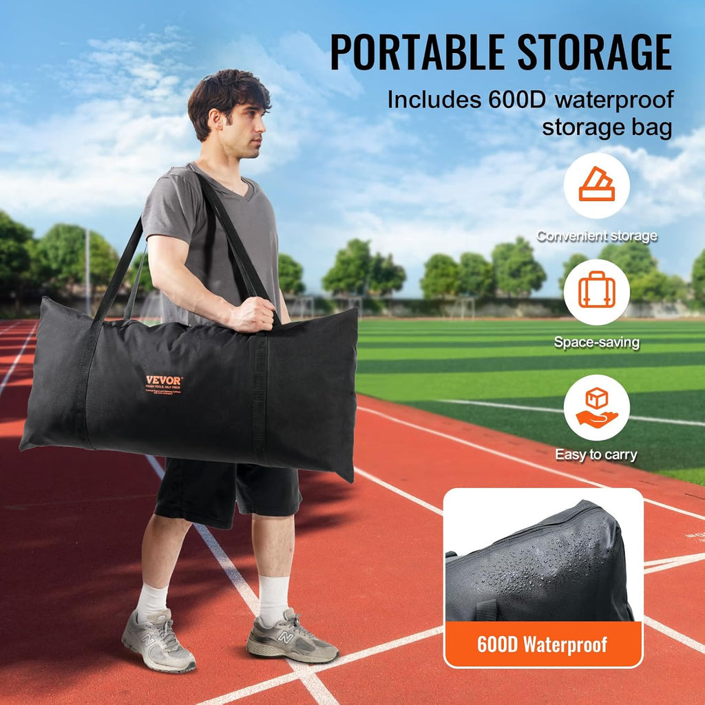 VEVOR 7X7ft/12X9ft/16X10ft/20x10ft Barricade Backstop Net, Ball Sports Barrier Netting, Portable Practice Net for Baseball Softball Lacrosse Hockey Basketball Equipment Training Net