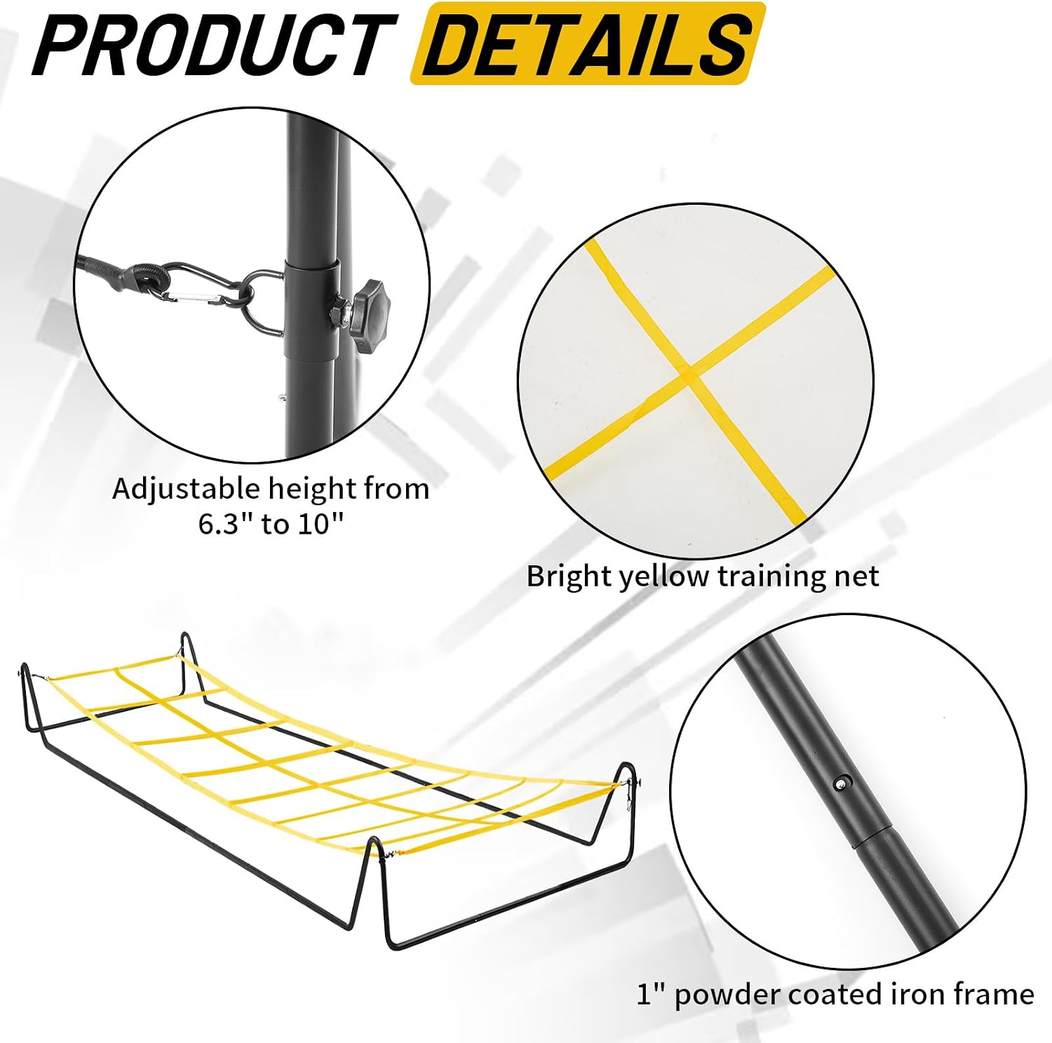Soulchen 17 x 5 ft Running Ropes/Agility Ladder Soccer Footwork Training Net Adjustable Height Speed Ladder Basketball Football Soccer Training Equipment Fitness Workout Equipment for Youth Adults