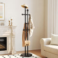 CozyDH Coat Rack Wooden Freestanding - Wood Coat Rack Freestanding Heavy Duty, Wooden Coat Stand with 6 Hooks Creative Look for Entryway, Hallway, Bedroom (Black)