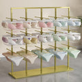 Free Standing Garment Rack,Clothes Hanger,Adjustable Underwear Rack,Bra Display Bracket,Double Sided Hanging Bars,Clothing Store Metal Storage Shelves,Key,D130X40X130Cm