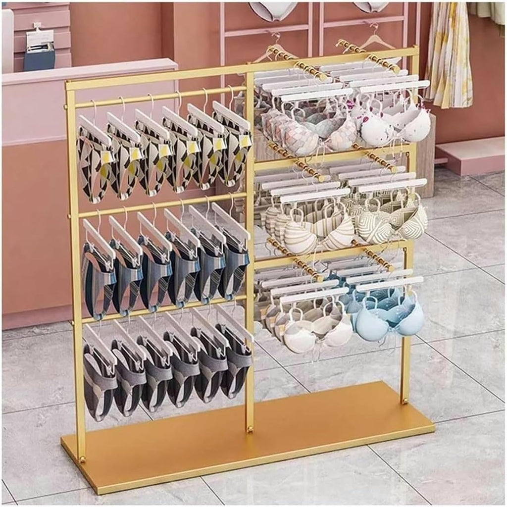 Commercial Clothes Rail Garment Rack, Underwear Display Stands, Freestanding Lingerie Organizer Clothing Store Boutiques Retail Shelves for Socks Bra Panties Scarves Storage