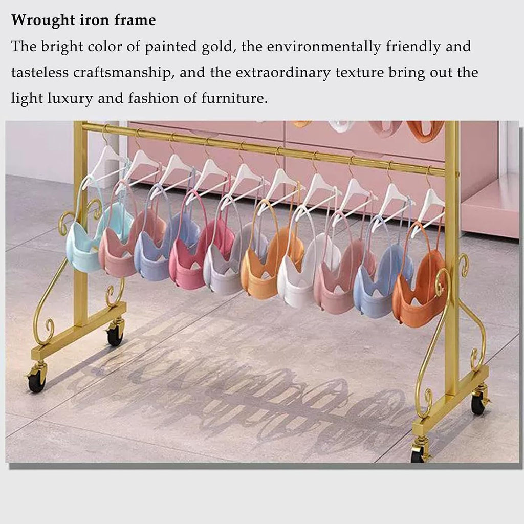 Retail Store Underwear Display Rack with Wheels, Bras Panty Shorts Storage Stand Silk Shawl Garment Rack,commercial Scarves Storage Towel Garment Hanger, for Bedroom/boutique