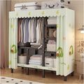 Foldable Portable Wardrobe Closet With Cover, Metal Clothes Rack, Covered Garment Rack For Hanging Clothes, Clothing Coat Storage Organizer(Green,200cm/78.7inch)