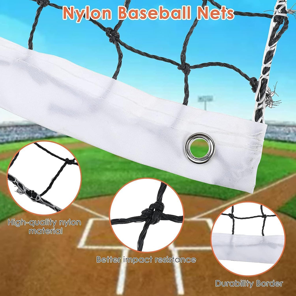 Baseball Backstop Net，Soccer Ball Hitting Netting，Heavy Duty Sports Netting，Soccer Backstop Net，Sports Netting for Backyard，Nylon Baseball Backstop Net (10x20ft)
