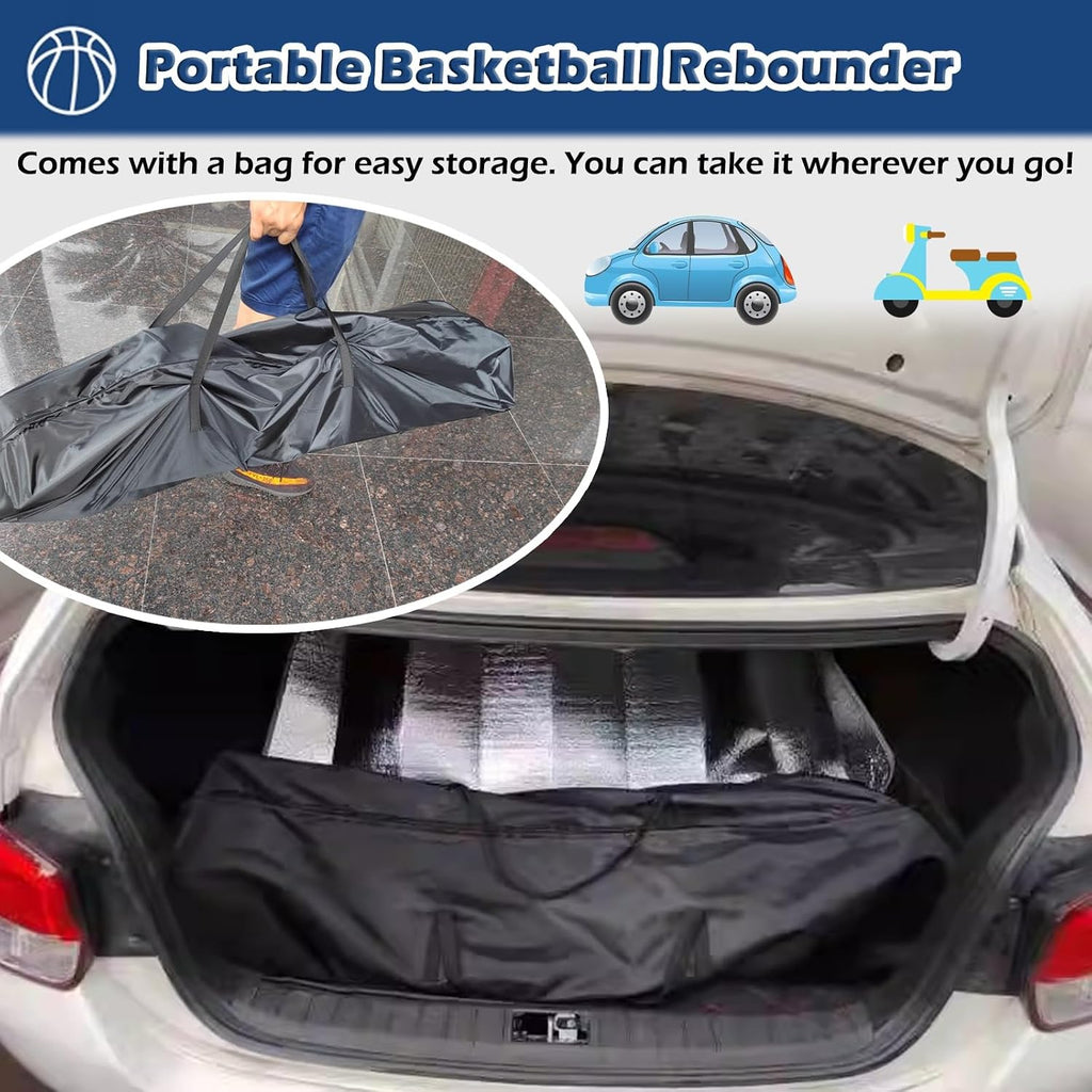 Basketball Hoop Outdoor Net Catcher Return System, 180° Rotatable Basketball Rebounder for Court Inside Training Camp, Shooting Practice Attachment Easy to Set Up