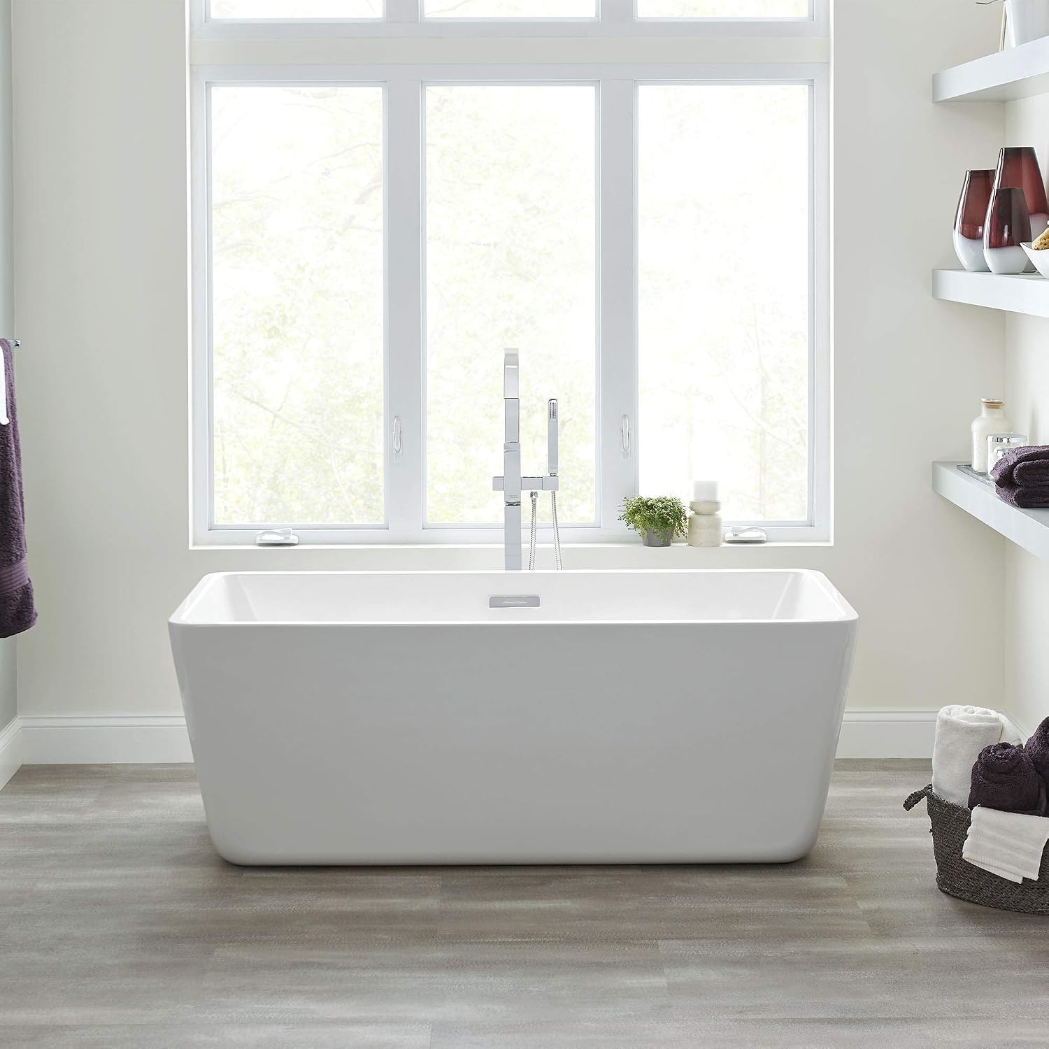American Standard 2766034.020 Sedona Loft 62.75 in. Acrylic Freestanding Soaker Bathtub, White