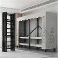 Portable Wardrobe Closet With Cover, Foldable Clothes Rack For Hanging Clothes, Metal Garment Rack, Curtain Clothing Coat Organizer, For Bedroom(110cm/43.3inch)