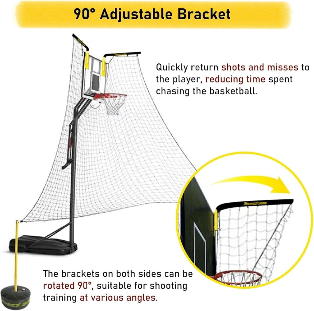 Power Network Basketball Rim Net Return Metal Basketball Hoop Returner for Home and Outdoor Practice, Park Court Shooting, 3 Point Shot/Jump Shot/Free Throws