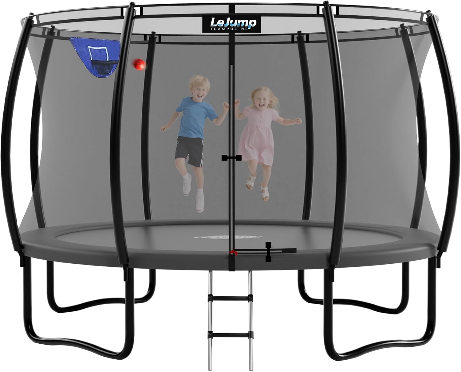 LeJump 14FT 12FT 10FT Springless Outdoor Trampoline with Net, ASTM Approved Backyard Big Trampolines for Kids and Adults