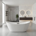 GarveeLife Freestanding Bathtubs 67 inch Acrylic Free Standing Soaking Tub, Luxury Soaking Tub with Integrated Overflow, Chrome Drain for Home Spa Bathroom Upgrade