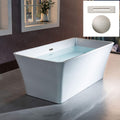 WOODBRIDGE 67' Acrylic Freestanding Bathtub Contemporary Soaking White Tub with Brushed Nickel Overflow and Drain，BTS1609 -B/N-Drain &O