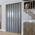 DIYHD 48X80in Interior Accordion Door for Closet & Doorway, Space Saving Foldable Closet Door, No Bottom Track, Set with Double-Sided Handles & Lock, Indoor Use Only, Folded Width 5-7/8', Grey