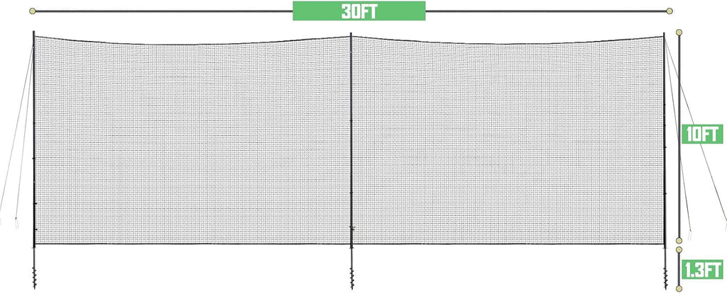 Ball Stop System - Soccer Backstop Net, Heavy Duty, High Impact, Practice Barrier