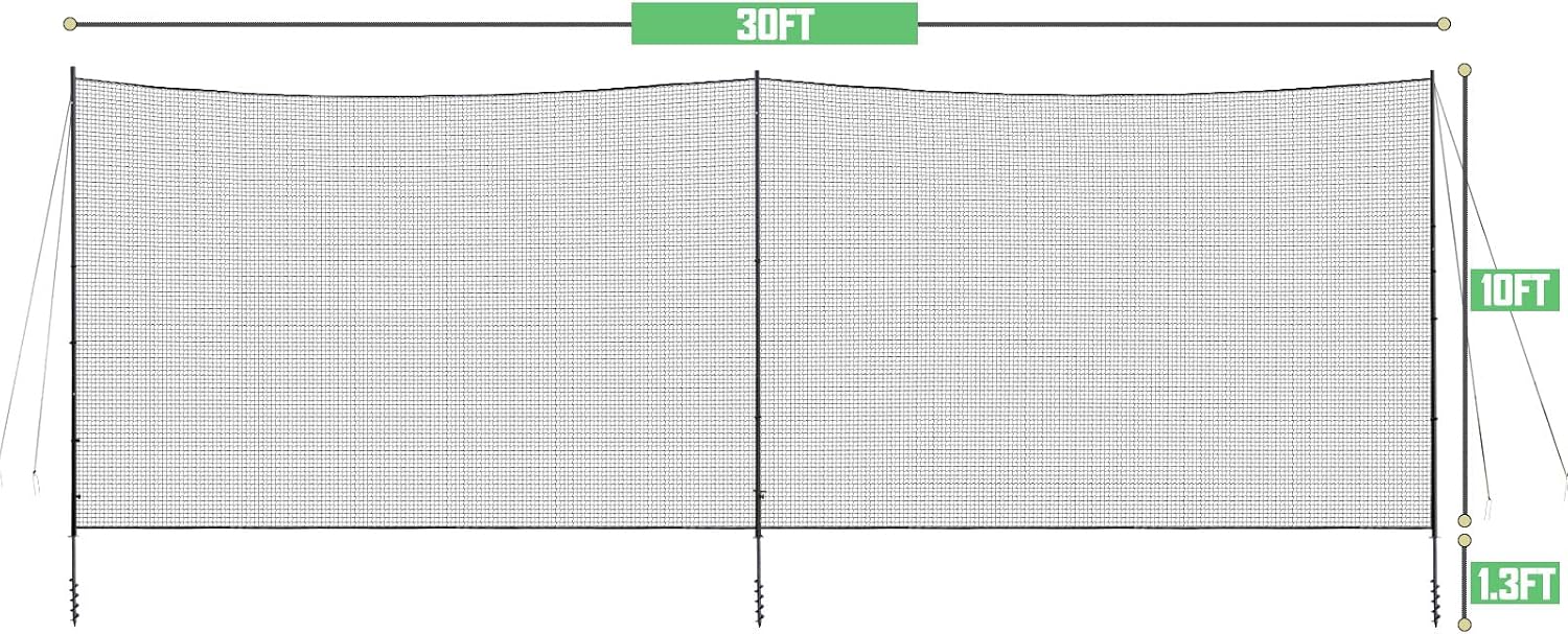 Ball Stop System - Soccer Backstop Net, Heavy Duty, High Impact, Practice Barrier